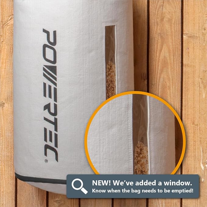 POWERTEC Dust Collector Bag w/ 5" Band Clamp Kit, 1 Micron Dust Bag & 4-3/4" to - Image 5