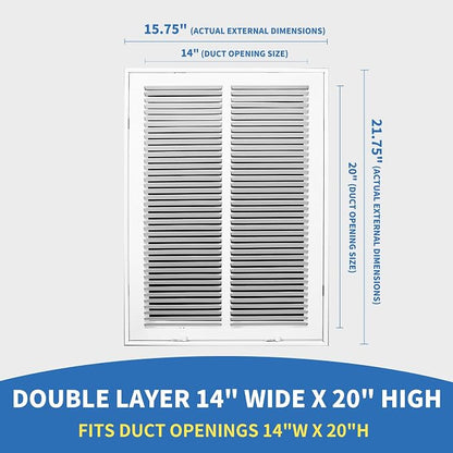 14x20 Return Air Grille, Return Air Vent Cover - Image 2