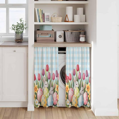 Easter Kitchen Curtains 45 Inch Long 2 Panel Set, Rod Pocket Window Treatment - Image 7