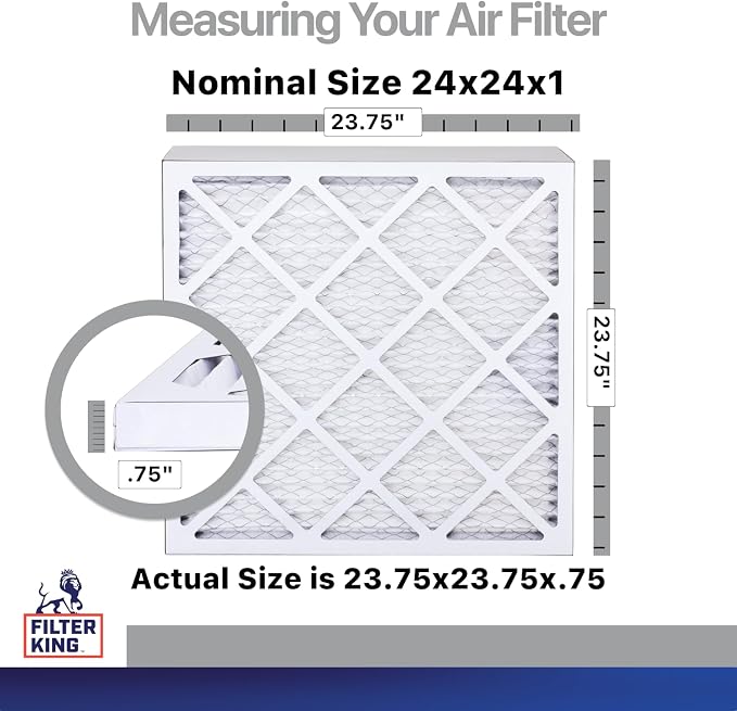 Filter King 24x24x1 Air Filter | 4-PACK | Carbon MERV 8 HVAC Pleated A/C - Image 2