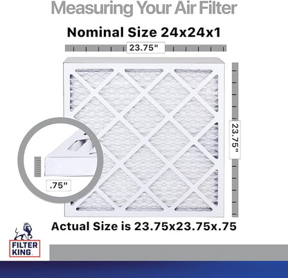 Filter King 24x24x1 Air Filter | 4-PACK | Carbon MERV 8 HVAC Pleated A/C - Image 2