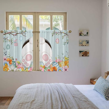 Easter Bunny Kitchen Curtains 54 Inch Long 2 Panel Set, Rod Pocket Window - Image 4
