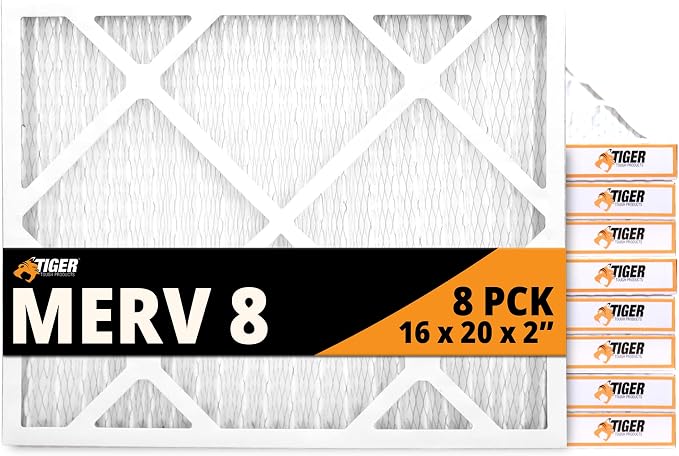 Tiger Tough 16x20x2 Air Filter MERV 8 MPR 600-800, High-Performance Pleated by TIGERTOUGHPRODUCTS