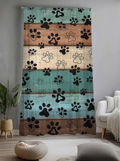 Sheer Curtains 84 Inches Long, Vintage Farmhouse Country Wooden Grain Privacy - Image 2