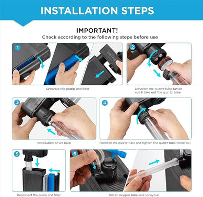 Internal Fish Tank Filter with 9W UV Light, Adjustable Water Flow Submersible - Image 5