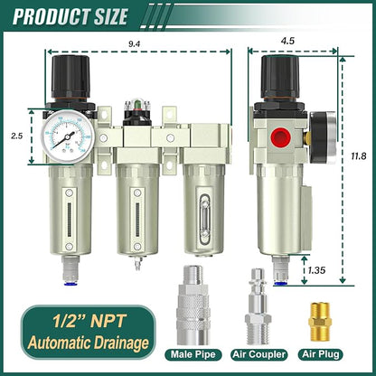 Industrial Grade 3-Stage Air Drying System, 1/2" NPT - Image 2