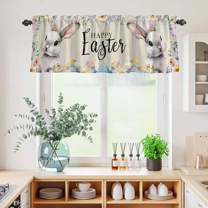 Easter Grey Bunny Kitchen Curtains Set 3 Piece - Image 6