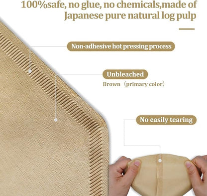 #4 Cone Coffee Filter 8-12 cup, Unbleached Natural Paper, No Blowout, Disposable - Image 2