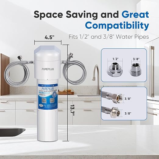 PUREPLUS Under Sink Water Filter System, 22000 Gallons, 99.99% Chlorine - Image 5