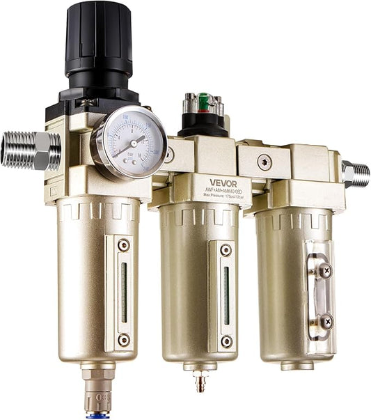 VEVOR Air Compressor Filter Regulator, 3/4" NPT 3-Stage 5μm & 0.3μm & 0.1μm Air by VEVOR