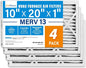 LotFancy 10x20x1 Air Filter MERV 13 4-Pack, Electrostatic Pleated HVAC Furnace by LotFancy