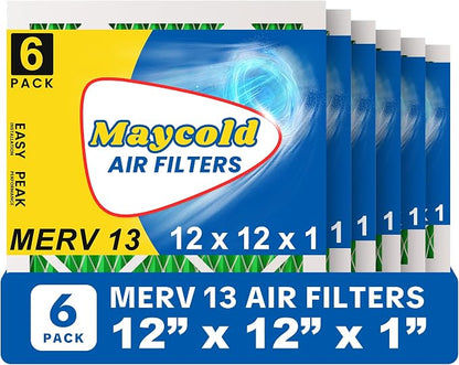 Maycold MERV 13 12x12x1 Air Filter, High-Efficiency Pleated AC & Furnace Filters by Maycold