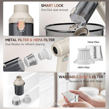 Car Vacuum, Handheld Car Vacuum Cleaner Cordless - Image 6
