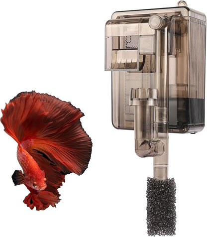 Hang on Back Fish Tank Filter for 3-5 Gallon Aquariums by Petta