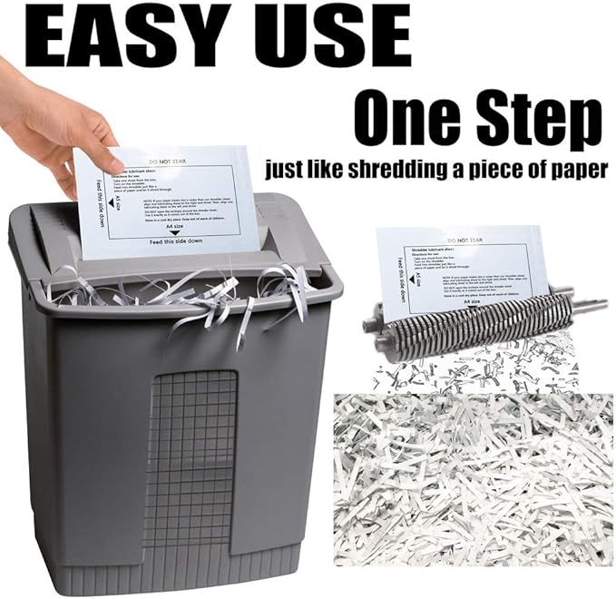 Laffeya Shredder Lubricant Sheets, Paper Shredder Sharpening, Shredder Cleaning Sheets (30 Pack)