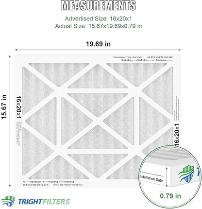 16x20x1 Air Filter 4 Pack, MERV 8 Pleated Dust Defense Air Filters Replacement - Image 2