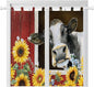 Cows Sunflowers Bedroom Curtains 72 Inch Length, Window Curtains Tab Top by Unknown