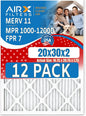 20x30x2 Air Filter MERV 11 Rating, 12 Pack of Furnace Filters Comparable to MPR by AIRXFILTERSWICKEDCLEANAIR