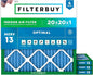 Filterbuy 20x20x1 Air Filter MERV 13 Optimal Smoke & Allergy Defense, by Filterbuy