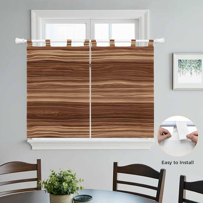 Brown Western Bedroom Curtains 63 Inch Length, Window Curtains Tab Top - Image 4