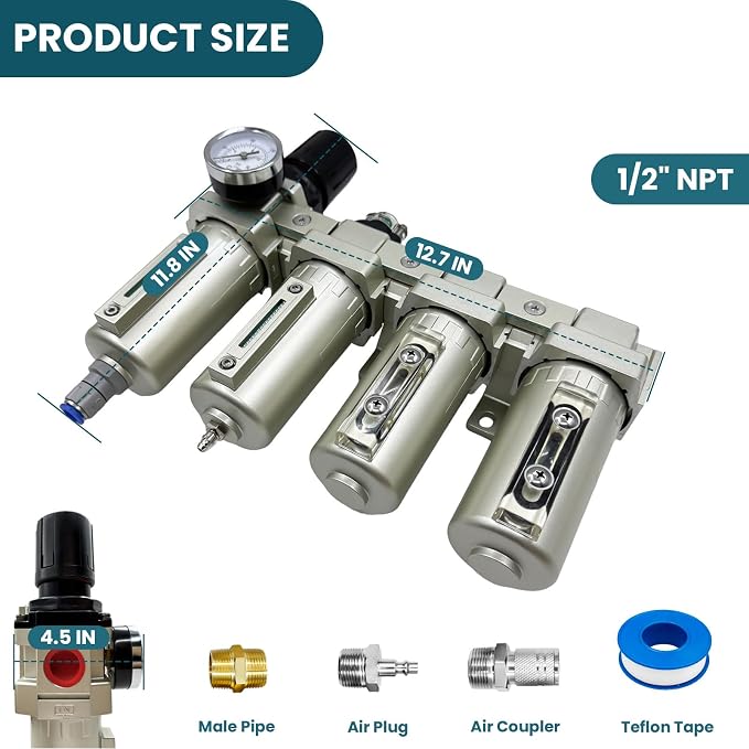 Upgraded 1/2" NPT Heavy Duty Industrial Grade 4 Stage Air Drying System - Image 4