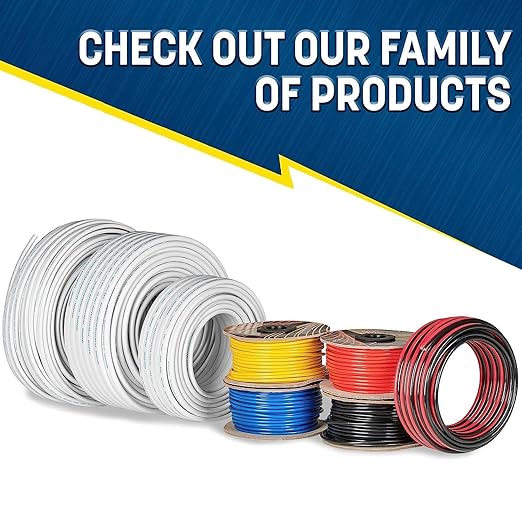 GS Power 100 Ft Duplex Marine Wire, 10 Gauge Wire, Oxygen-Free Tinned Copper 10 AWG Electrical Boat Wiring, Sheathed Copper Marine Grade Electrical Cable for Boat Automotive RV Camper Trailer