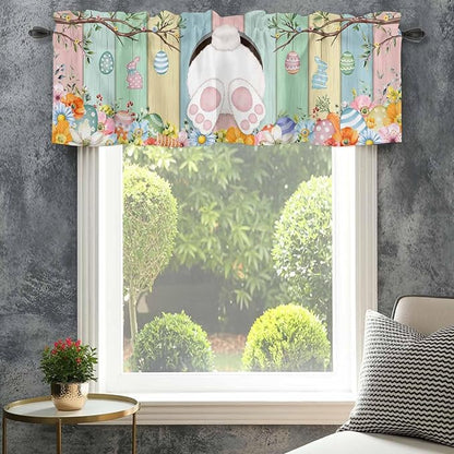 Easter Curtain Valances for Windows, Kitchen Valance Window Treatment, Spring - Image 4