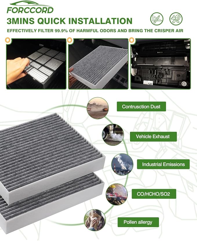 Cabin & Engine Air Filter Kit Fits - Image 6