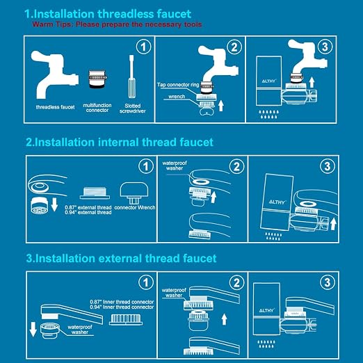 ALTHY Faucet Water Filter, BPA-Free Sink Tap Water Purifier, Certified Reduces - Image 7