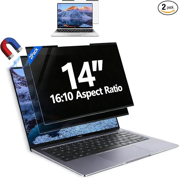 2Pack Magnetic 14 Inch Laptop Privacy Screen 16:10 Aspect Ratio, Removable by HOME