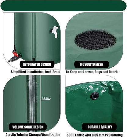 THUNDERBAY 60 Gallon Collapsible Rain Barrel, Portable Rain Barrels to Collect - Image 6