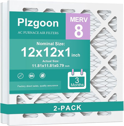 12x12x1 Air Filter MERV 8 MPR 600 Pleated AC Furnace Filters Replacement by Unknown