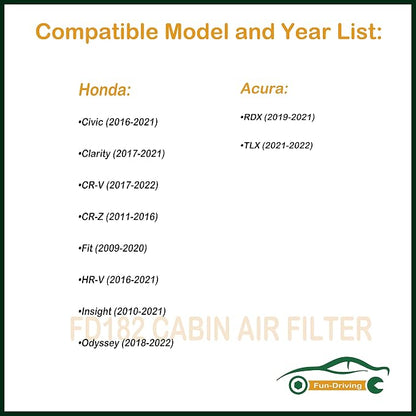 FUN-DRIVING 3 Pack FD182 Cabin air filter - Image 2