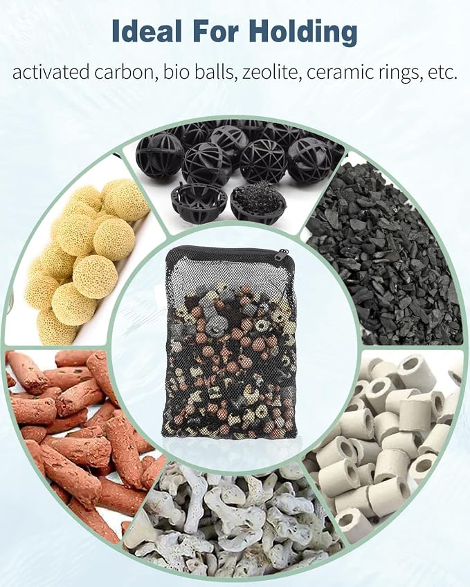 Pawfly 8 Pack Aquarium Filter Media Bags, Fish Tank Fine Mesh Bag - Image 4