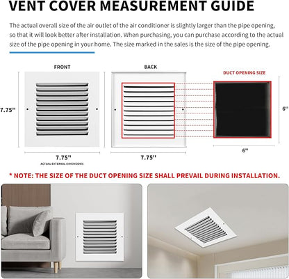 6x6 Vent Cover, Air Return Vent Cover, Flat Vent Cover, Rejillas De Aire - Image 4