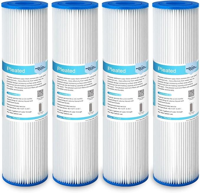 Membrane Solutions 5 Micron Pleated Polyester Sediment Water Filter 10"x2.5" by MembraneSolutions