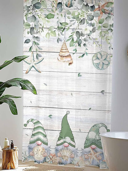 Sheer Curtains 108 Inches Long, Coastal Eucalyptus Leaf Semi Sheer Curtains - Image 4