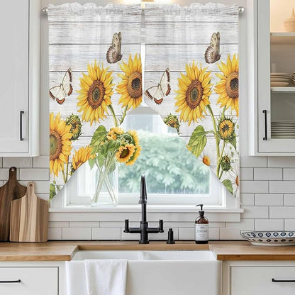 Yellow Sunflowers Swag Valances - Image 2