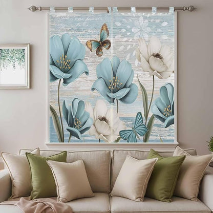 Spring Floral Living Room Curtains 84 Inch Length, Window Curtains Tab Top - Image 9