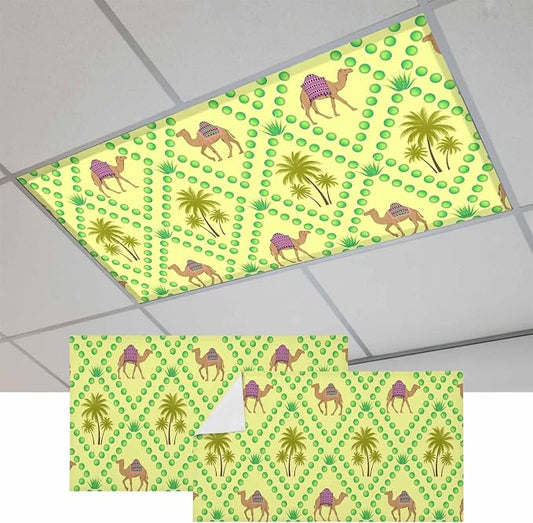 2 Pack Fluorescent Light Cover, Desert Sand Camels Light Covers by Unknown