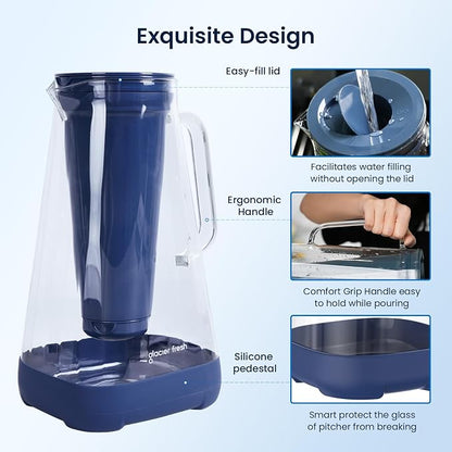 GLACIER FRESH 10 Cup Purela Glass Water Pitcher - Image 5