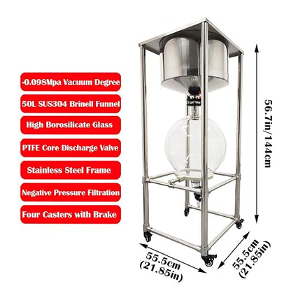 50L Glass Vacuum Filter, Lab Vacuum Suction Filter Device, Brinell Funnel/High - Image 3