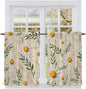 Spring Daisy Kitchen Curtains, Country Watercolor Flower Leaf Plant Light by Unknown