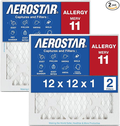 12x12x1 AC and Furnace Air Filter by Aerostar by AirFiltersDelivered