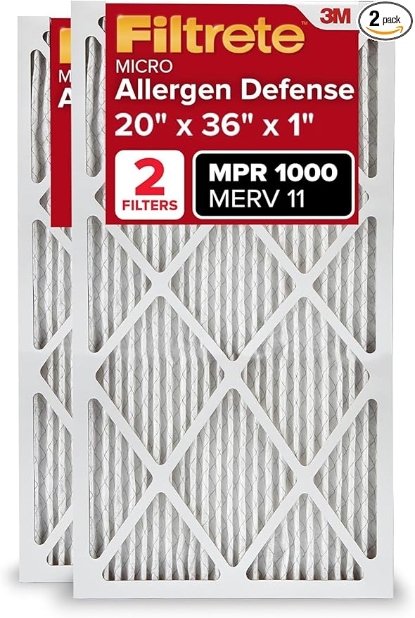 Filtrete 20x36x1 AC Furnace Air Filter, MERV 11, MPR 1000, Micro Allergen by Filtrete
