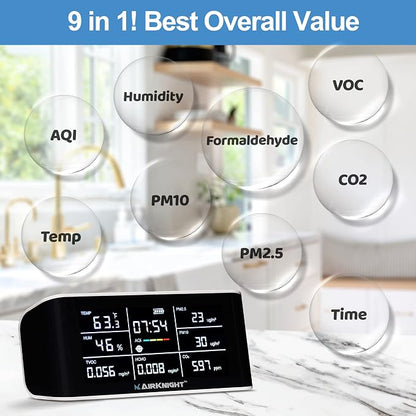 AirKnight Premium Indoor Air Quality Monitor Indoor & Air Quality Sensor. VOC - Image 3