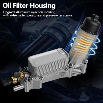 Aluminum Oil Filter Housing Engine Oil Cooler Compatible - Image 5