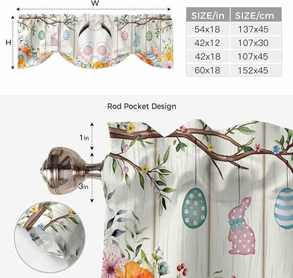 Easter Tie Up Valance Curtains for Windows, Kitchen Curtains Window Shades - Image 6