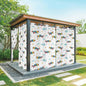 Turquoise Airplane Waterproof Outdoor Curtains by Unknown