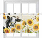 Yellow Sunflowers Kitchen Curtains 24 Inch Length, Small Window Curtains Tab Top by Unknown